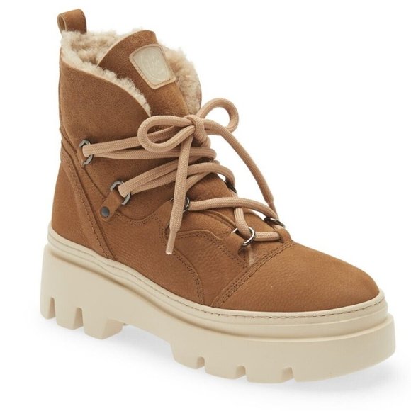 NWT $550 PAUL GREEN Pandora Fluff Shearling CHUNKY Boot CAMEL 6 AU 8.5 US (TC36)